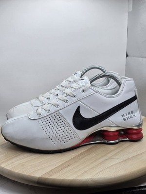 Mens size 8 - Nike Shox 318145-162  White/Black Leather Sneaker Vintage Y2K