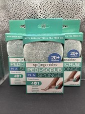 3 - Spongeables 20 Pedi-Scrub Foot Buffer - Soap Infused Sponge OCEAN BREEZE 