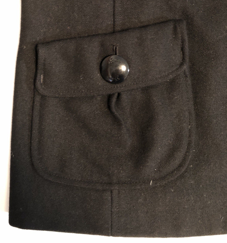 GUESS Black Pea Coat Wool Hood Toggle Lined Medium Large Waist Length RN 54163 - Picture 10 of 12