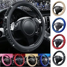 Bling Steering Wheel Cover Crystal Diamond Leather Car Wheel Protect Women Gifts
