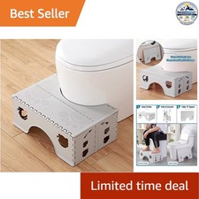 Foldable Toilet Stool 7 Inch Portable Travel Footrest Cloud Grey Anti-Slip