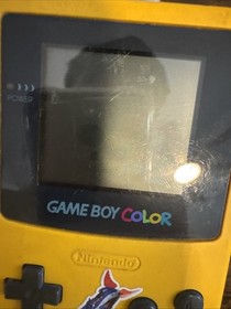 Nintendo GameBoy Color GBC Yellow Handheld System Console CGB-001 Tested + Game