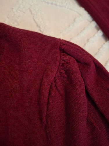 Maglione donna Talbot's grande bordeaux lana merino manica lunga bottoni polsino - Foto 5 di 8