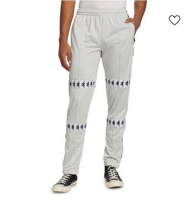 Kappa Sweatpants Mens Medium Logo Soccer Joggers Monochrome