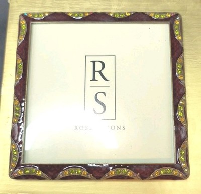 Ross-Simons Luxury Jeweled Enameled Decor Tabletop Picture Photo Frame 6''X6''