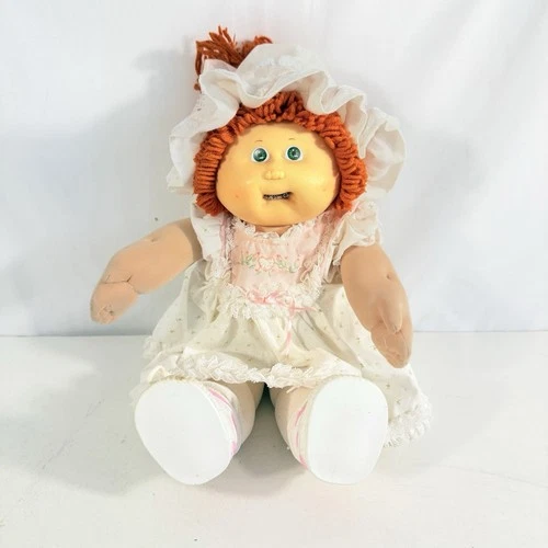 Vintage 1985 Cabbage Patch Kids Girl Doll With Braces, Dress And Shoes