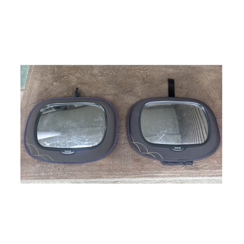 Brica Rear-Facing Baby Car Seat Mirror, Gray, 2-Pack for Infant/Toddler