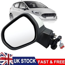 Left Door Wing Mirror Manual Fold Heated 6pin White For Ford Fiesta MK8 2017-On