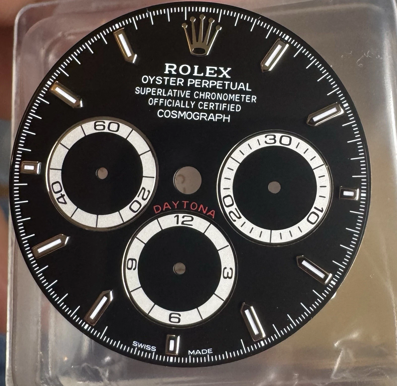 ORIGINAL Rolex Dial Stainless Steel Zenith Daytona Black S/S 16520 Swiss Made