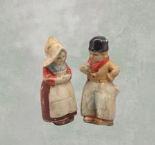 Antique Germany Bisque Doll Pair Dutch Swedish Folk Miniatures