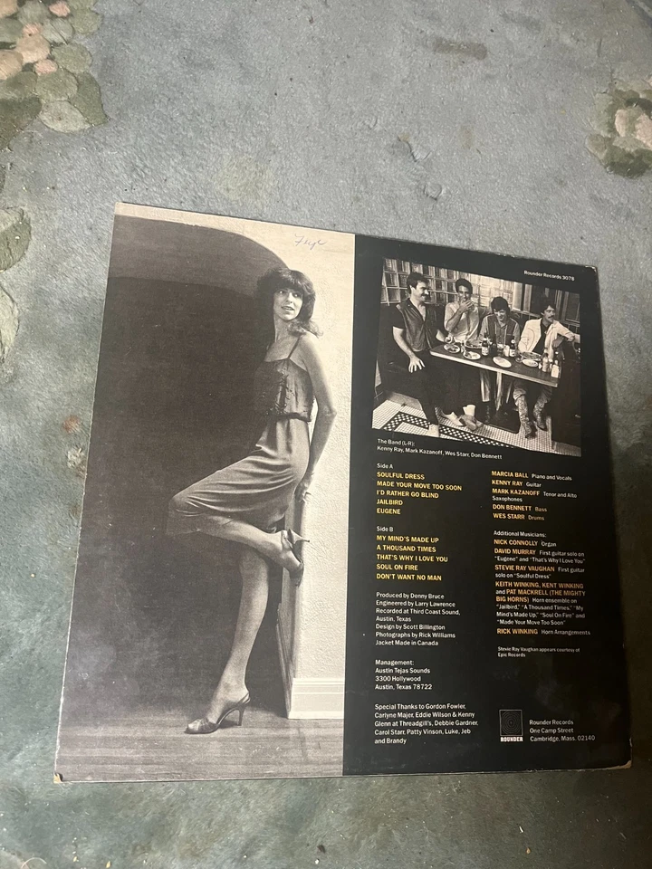 MARCIA BALL SOULFUL DRESS ORIG 1983 VINYL LP w/STEVIE RAY VAUGHAN VG++/VG++ Foto 3 de 3