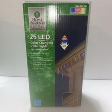 Home Accents Holiday 25 LED Solid Icicle Lights New WHITE OR MULTICOLOR 12  NEW