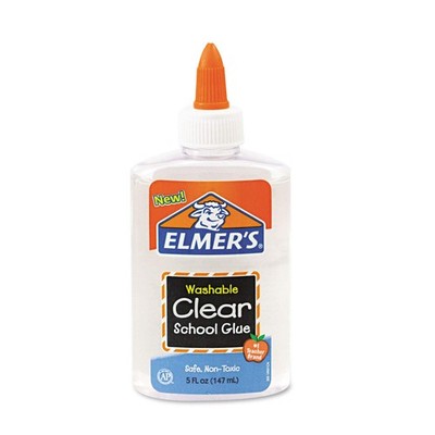 Elmer's Clear School Glue 5oz Washable Non Toxic Clear Adhesive for Slime Making