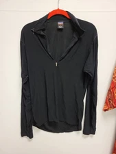 Patagonia Capilene 1/4 Zip Mens Medium Black Long Sleeve Shirt Top Base Layer
