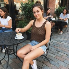 Brown crochet tank dress Wild Fable