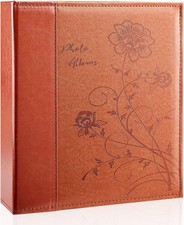 Photo Album 8X10 Clear Pages Pockets Leathe Cover Slip Slide in Photo Album Hold