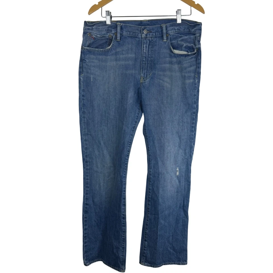 Polo Ralph Lauren Boot Cut Jeans Masculino 34x30 Azul Denim Ajuste Clássico - Imagem 2 de 4