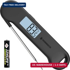 0.5 Sec Instant Read Grill Meat Thermometer Digital Food Cooking BBQ, Black