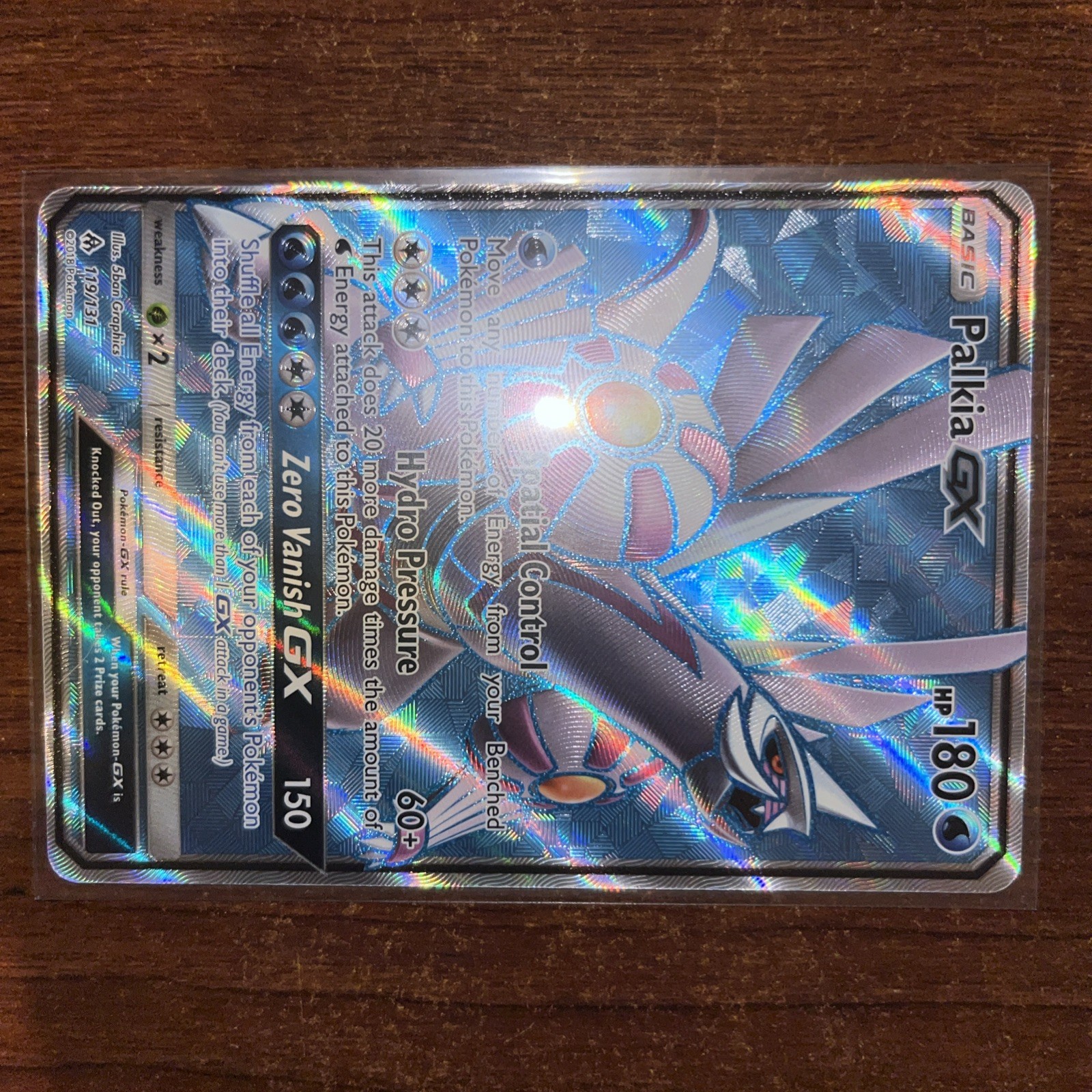 Pokémon Sun & Moon Forbidden Light Full Art Rare Palkia GX 119/131 NM/M