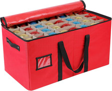 Christmas Ornament Storage Box, Durable Christmas Storage Container with Adjusta