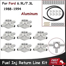 For Ford 6.9l7.3l Idi Diesel Fuel Inj Return Line Kit-hoseclamporing Aluminum For Ford 6.9l7.3l Idi Diesel Fuel Inj Return Line Kit-hoseclamporing Aluminum