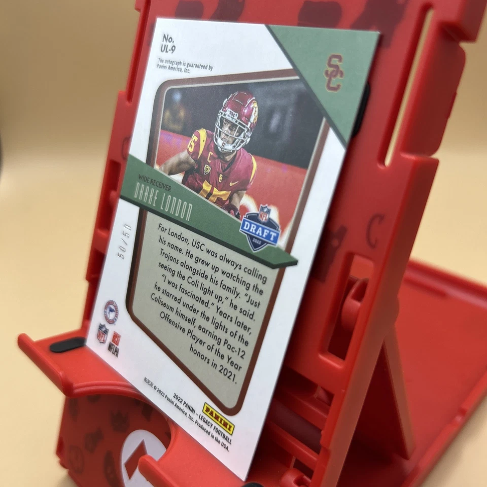 2022 Panini Legacy Under the Lights Auto RC Orange #9 Drake London 50/50 - Image 4 of 4