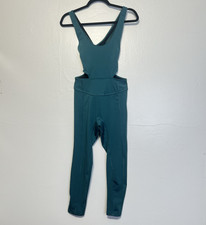 FP Movement Free People Dark Green Back It Up Jumpsuit Sz S