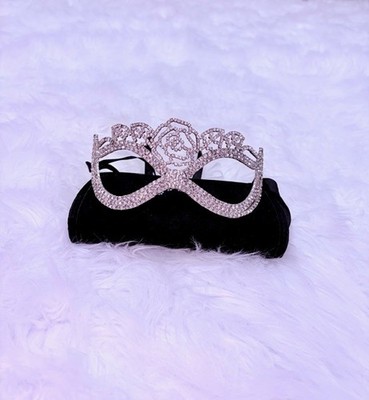 Royal Rose Crystal Masquerade Mask| Elegant Glam Fantasy