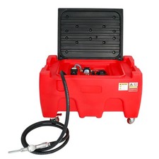 40 Gallon 3.7GPM Portable Gasoline Diesel Fuel Tank w/ Pump & Manual Nozzle 12V