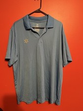 Walmart Polo Shirt Mens XL Employee Uniform Work Embroidered Logo Stretch Blue