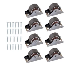 8 Pcs 1 Inch Small Caster Wheels Low Profile Mini Fixed Casters For Furniture