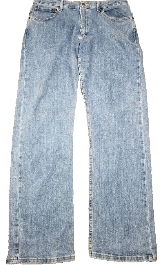 34x32 Blue Cotton Light Loose Straight Cowboy Western Y2k
