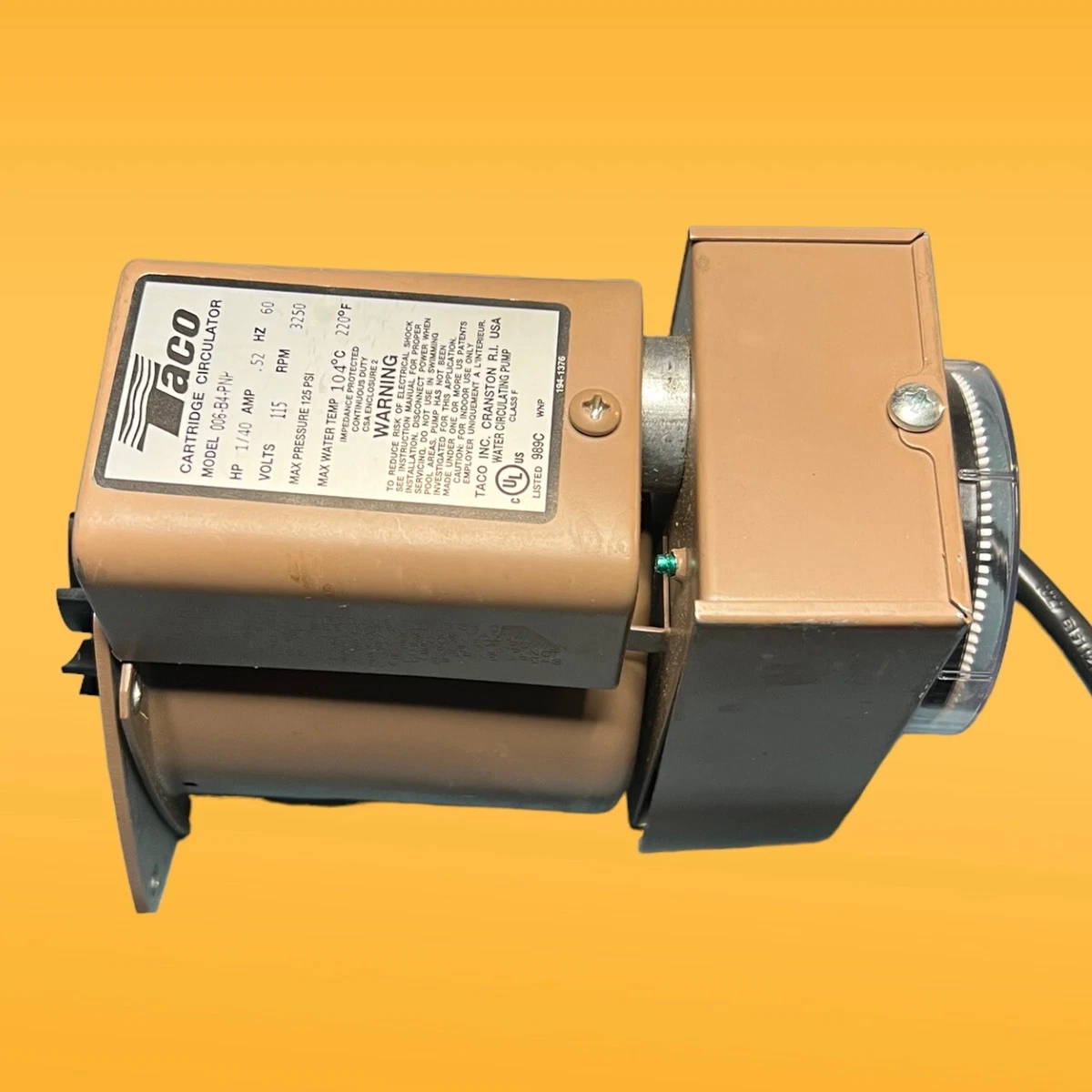 Taco 1/4HP 3/4u0026#034; Bronze Circulator Pump (006-B4-PNP) W/ Timer.  Everything In Pics 687752001594 | eBay