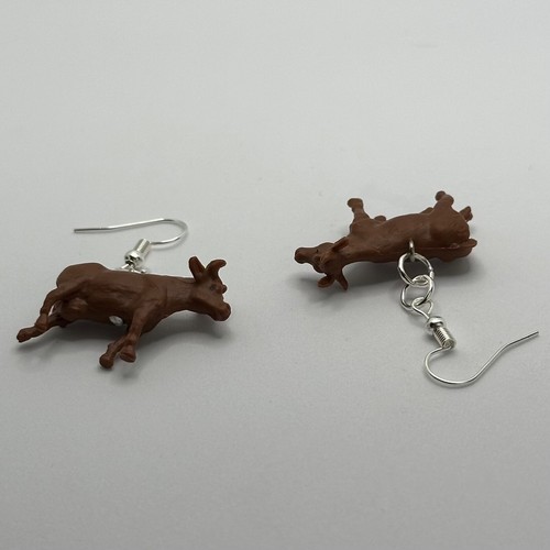 Animal Medium earrings , made from rubbery plastic toys . Kitsch Fun 5 cm Long - Picture 68 of 78