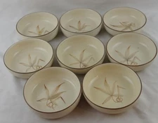 MCM Vintage Mid Century Winfield USA CA Dragon Flower Set 8 Fruit Dessert Bowls