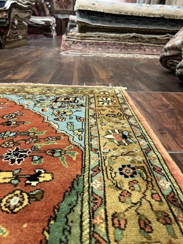 Sale Unique Genuine Hand Knotted Vintage Area Rug Floral Carpet 3’5”x6’7”,#2885 - Picture 8 of 12