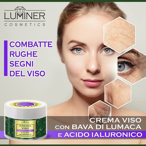 LUMINER® 150ml+150ml Crema Viso Antirughe Con Bava di Lumaca al 70% - Foto 3 di 6