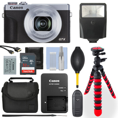 Canon PowerShot G7X Mark III Digital Camera Silver+ 32GB Deluxe Accessory Packag