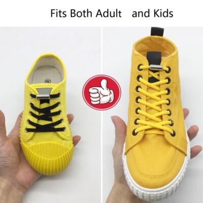 No Tie Shoe Laces Adult Kid Elastic Trainer Laces Lazy Easy No-tie Shoelaces