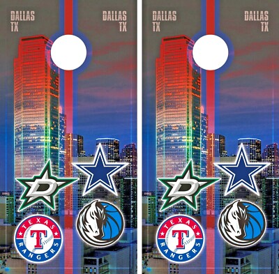 Dallas Sport teams Cornhole Wrap Skin Board MLB Sports Vinyl CT008