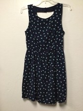 Forever 21 Womens Dress Size Small Blu Green White Triangles Zips In Back 189