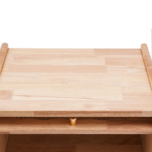 Mueble de noche de madera de goma de 43,5*40*48 cm armario de almacenamiento de dormitorio con 2 cajones - Imagen 10 de 17