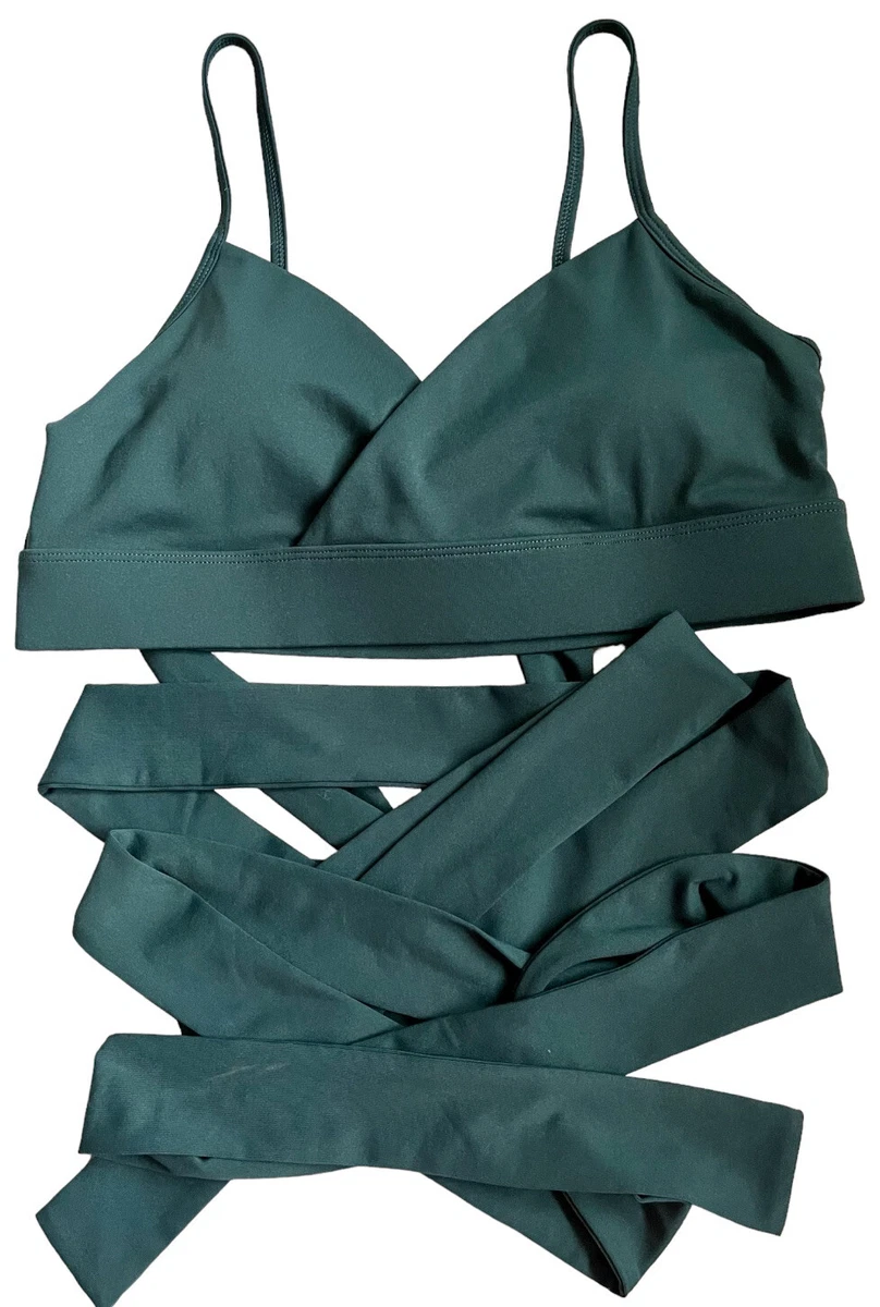 New Fabletics Nola Low Impact Wraparound Sports Bra Green Size M