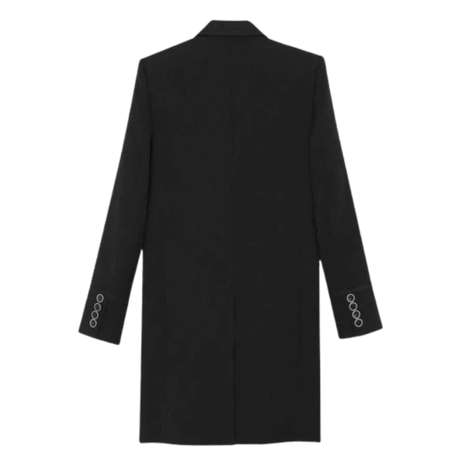 SAINT LAURENT CAPPOTTO DONNA UFFICIALE NERO CASHMERE JACQUARD 030_RTW_1000_TAGLIA 40