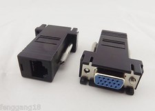 10x RJ45 To 15 Pin VGA Female Adapter f VGA Extend Over CAT5 CAT6 Network Cable