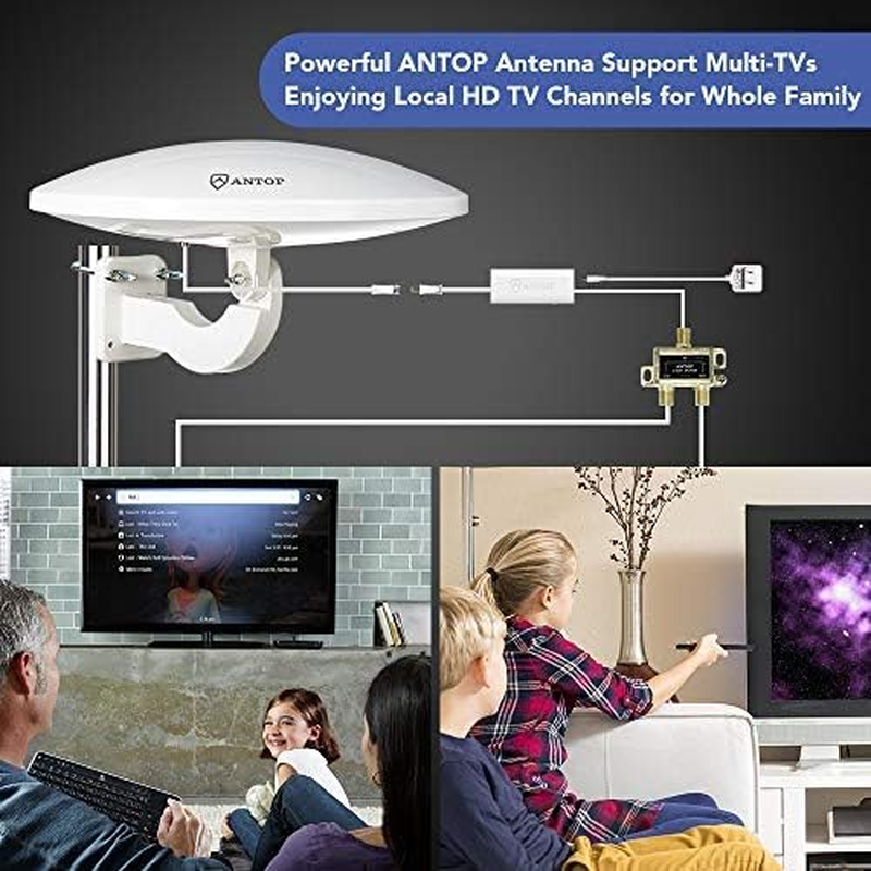 Outdoor TV Antenna for Multiple Tvs, ANTOP UFO Amplified Rooftop/Attic/Rv/Marine eBay