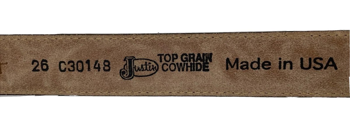 Justin Top Grain Cowhide Belt Made in USA ?? ? Vintage 1990 main image 3