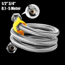 1/2" x 1/2", 3/4" x 3/4" Stainless Steel Braided Flexible Water Supply Hose