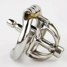 Small Chastity Cage With Tube Stainless Steel Male Chastity Devices Lock For Men