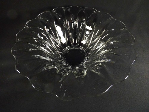 Signed HEISEY Centerpiece Bowl Gorgeous Flared Sunflower Crystal Pattern 1940's